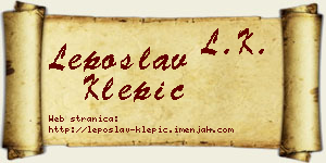 Leposlav Klepić vizit kartica
